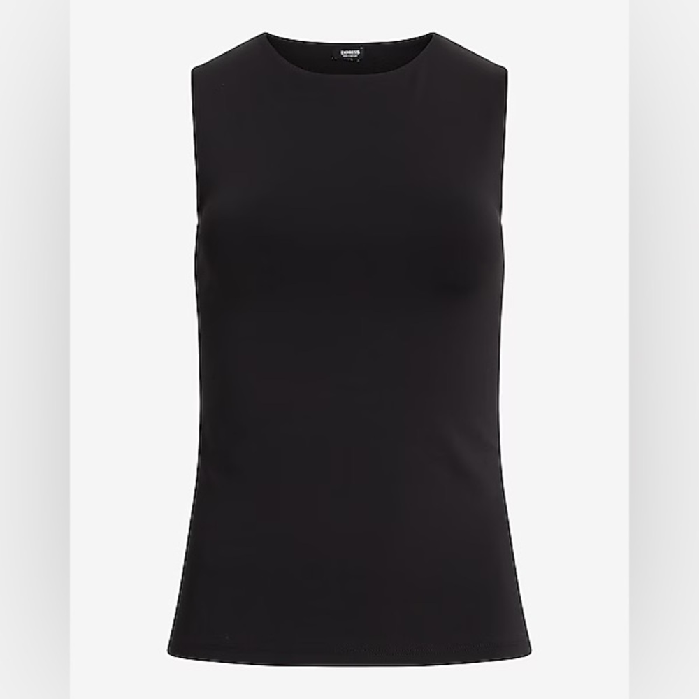 Express Black Body Contour High Compression Crew Neck Tank